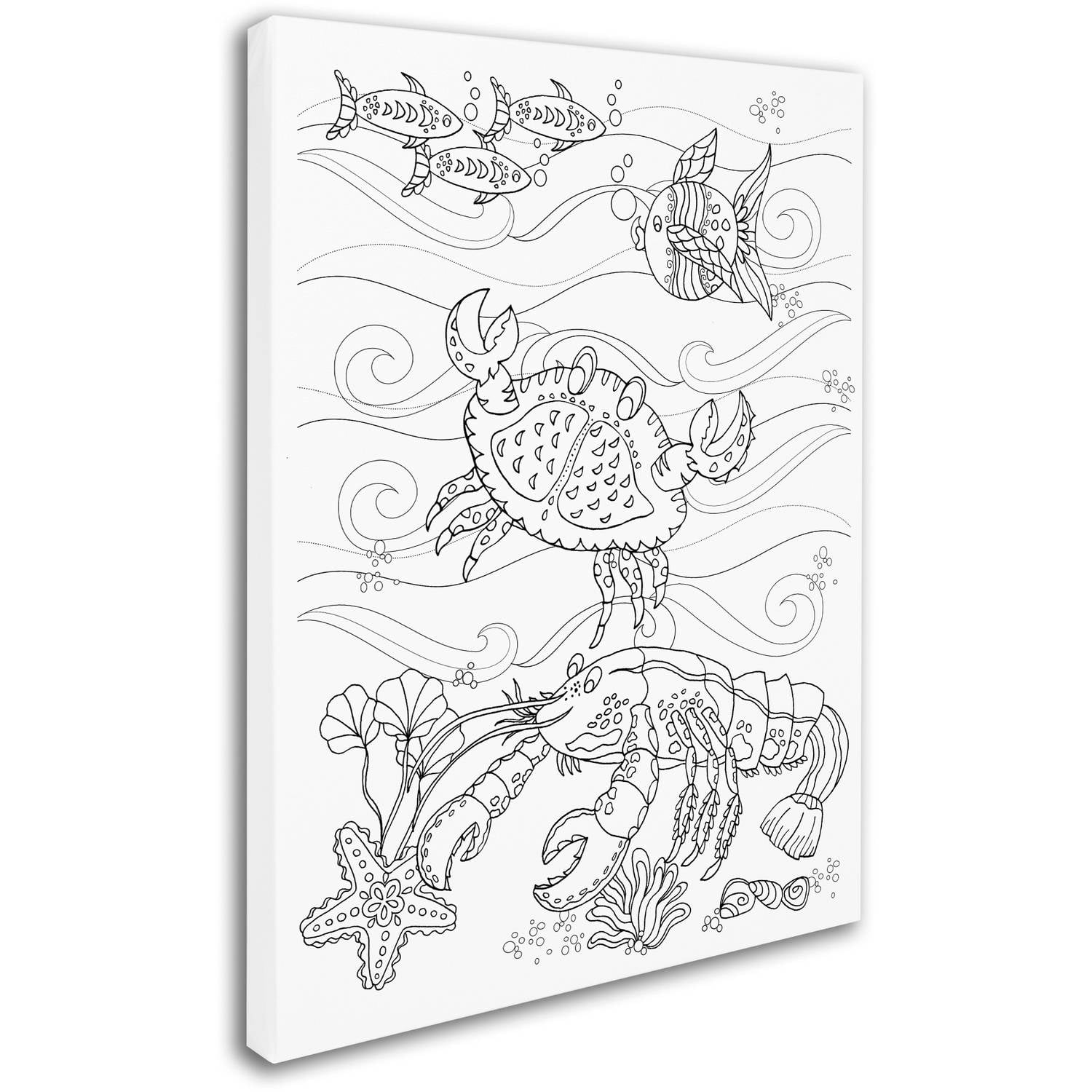Trademark Fine Art "Crab And Lobster" Canvas Art by Lisa Powell Braun