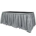 thumbnail image 3 of Efavormart Checkered Table Skirt | 21FT | White/Black | Buffalo Plaid Gingham Polyester Table Skirts, 3 of 6