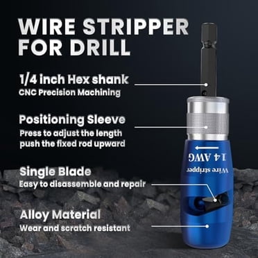 Wire Stripper Attachment For Drill – Upgrade Electrical Stripping & Twisting Tool (festivals-stores)