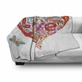 thumbnail image 2 of Groovy Soft Flannel Fleece Throw Blanket, Hippie Heart Shape Colorful Flowers Butterfly Springtime Happy Days Design, Cozy Plush for Indoor and Outdoor Use, 70" x 90", Multicolor, by Ambesonne, 2 of 5