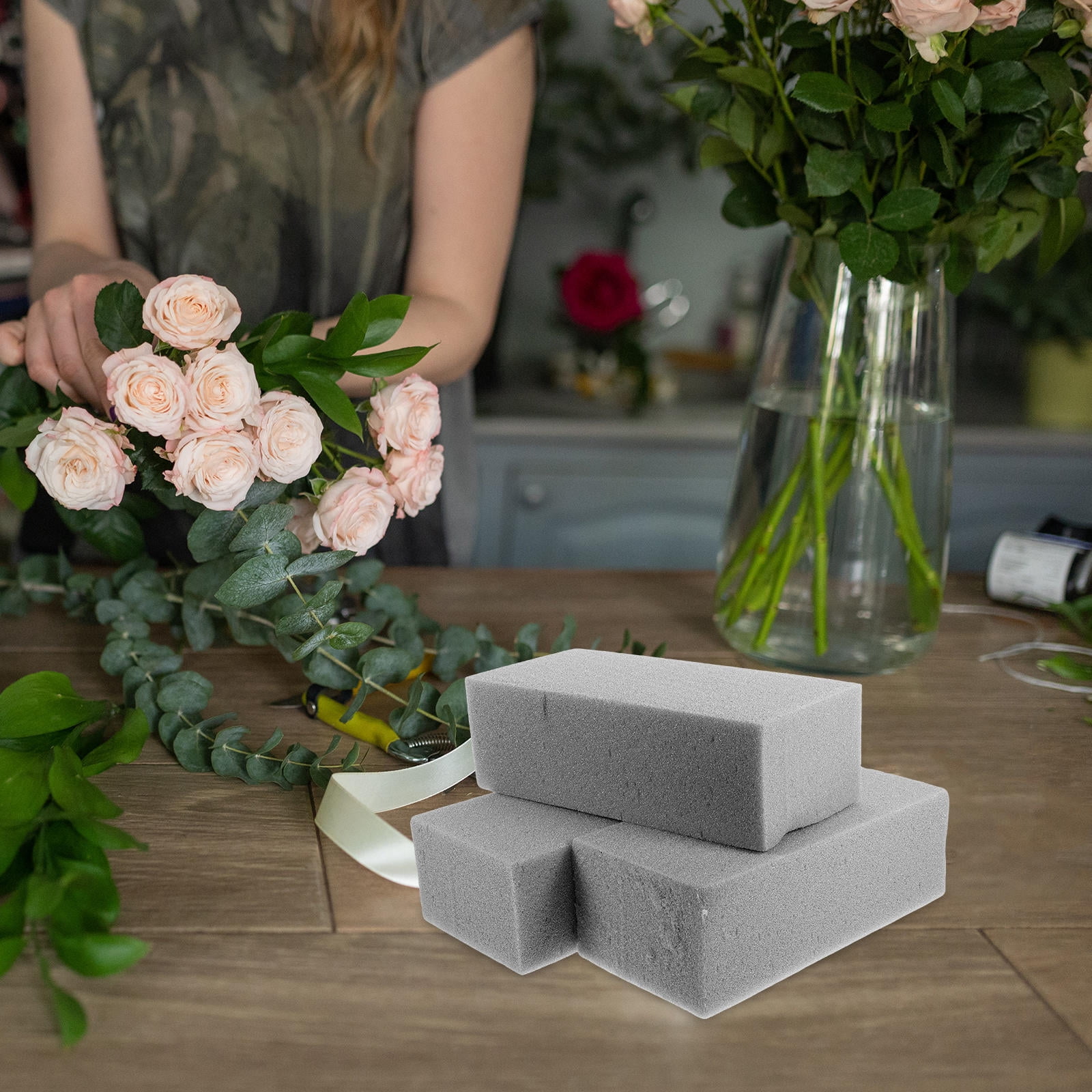 Luxshiny 5-Pack Grey Foam Inserts for Floral Arrangements, Craft Supplies, and Art Projects Foam Blocks