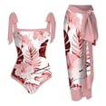 thumbnail image 1 of MKLEKYY Trajes De Baño Mujer 2 Piezas Women 1 Piece Swimwear+1 Piece Cover Up Two Piece Vintage Print Swimsuit Monokini Bikini 2 Piece Swimsuits Two Piece Tankini Set 1565, 1 of 4