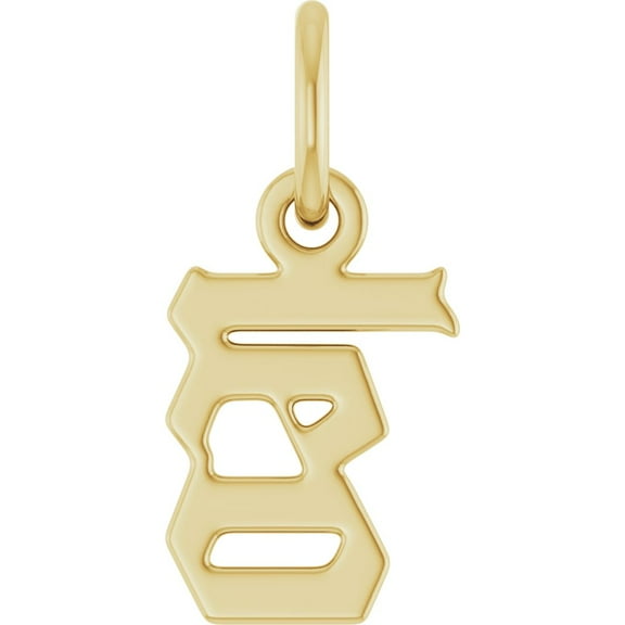 14K Yellow Gold Gothic Leo Zodiac Pendant