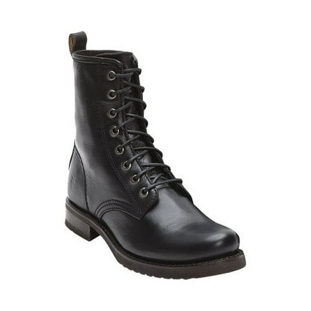 Veronica Leather Combat Boots (Best Frye Boots For Short Legs)
