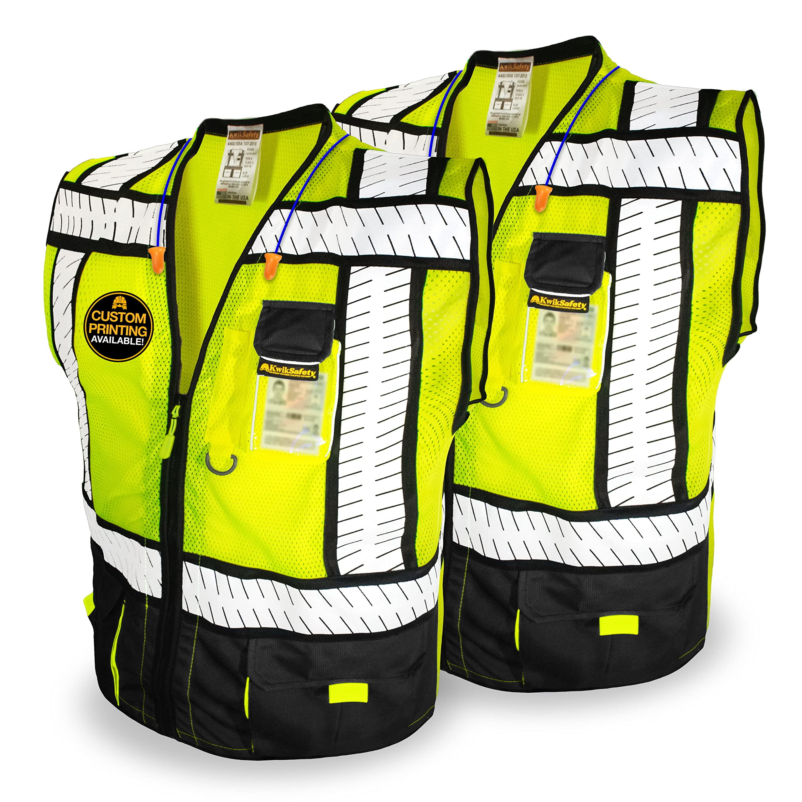 KwikSafety (Charlotte, NC) SPECIALIST Safety Vest (2 PACK) MultiUse