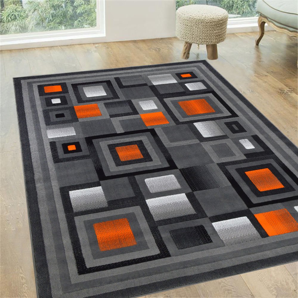 HR Square Pattern Area Rug 8x10 [7'.5