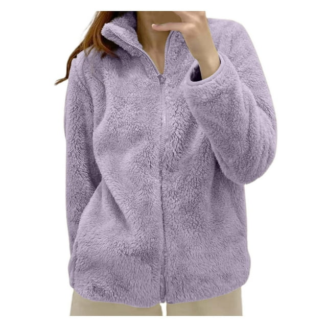 GDREDA Veste Unie pour Femmes, Col à Fermeture à Glissière, Vêtements d'Extérieur Confortables PP2,TG