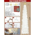 thumbnail image 6 of ZJQYDS 6 FT Pop Up Christmas Tree with 100 LED Lights & Remote, White Christmas Tinsel Tree, Collapsible Artificial Pencil Tree for Home Office Party Decor, USB Powered Timer Lights, Easy Assembly, 6 of 9