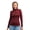 Burgundy, variant on 𝗕𝗥𝗘𝗔𝗧𝗛𝗔𝗕𝗟𝗘 𝗖𝗢𝗠𝗙𝗢𝗥𝗧 Merino Wool Half Zip Top for Women - Lightweight Thermal Base Layer - Includes Hiking Socks (Large, 165 Black) - Merino.tech
