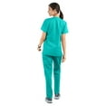 thumbnail image 4 of Strictly Scrubs Women’s Scrub Set – Includes V-Neck Top and Elastic Pant (X-Large, Turquoise), 4 of 7