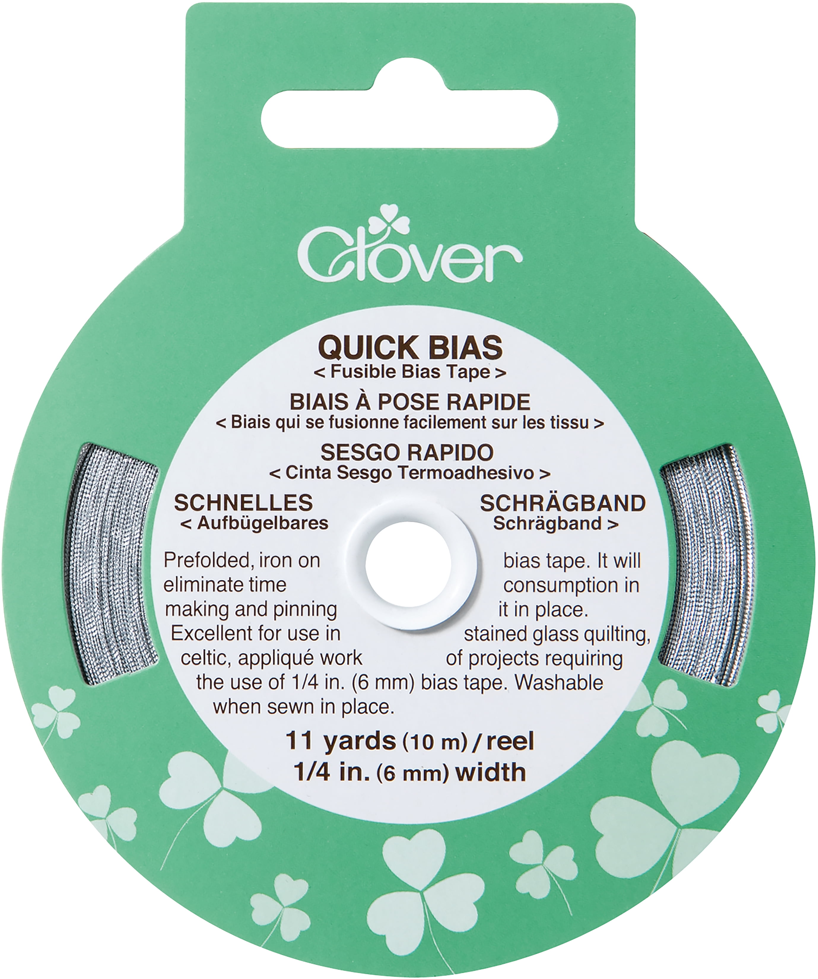 Clover Quick Bias Fusible Bias Tape .25"X11ydSilver Walmart Canada