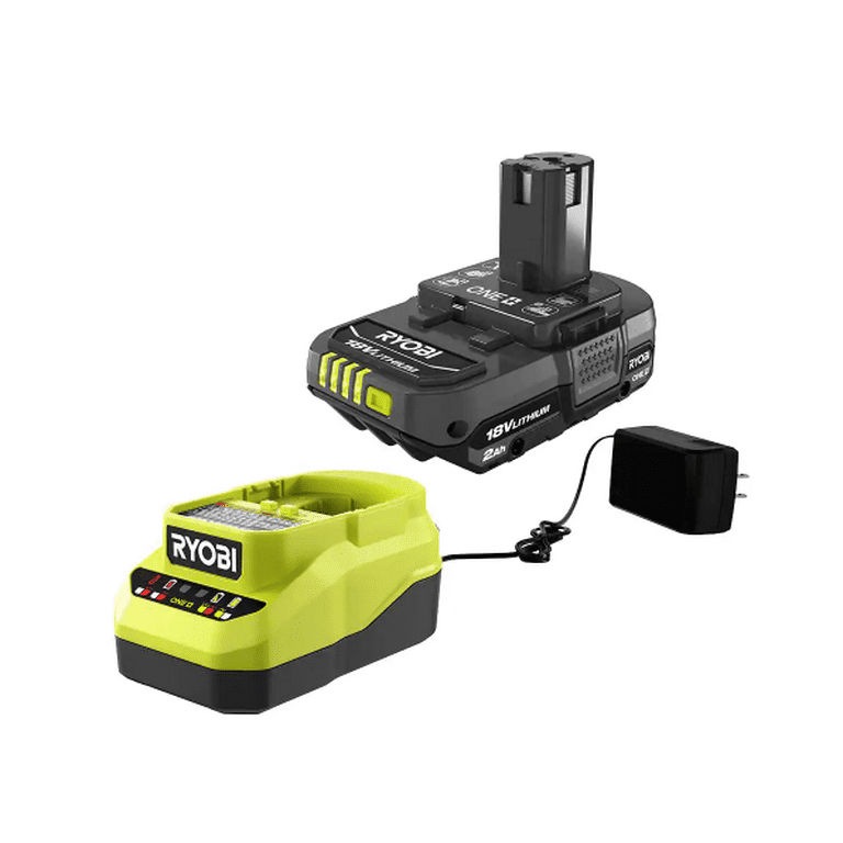 RYOBI ONE+ 18V Lithium-Ion Ah Compact Battery and Charger Starter Kit -