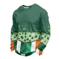 thumbnail image 2 of Dwelliawo Men's St Patrick's Day Shirt Printed Long Sleeve Waffle Knit Shirts Cute St Patricks Day Shamrock Slainte Clover Graphic Tees Round Neck Tops Light Green L, 2 of 6
