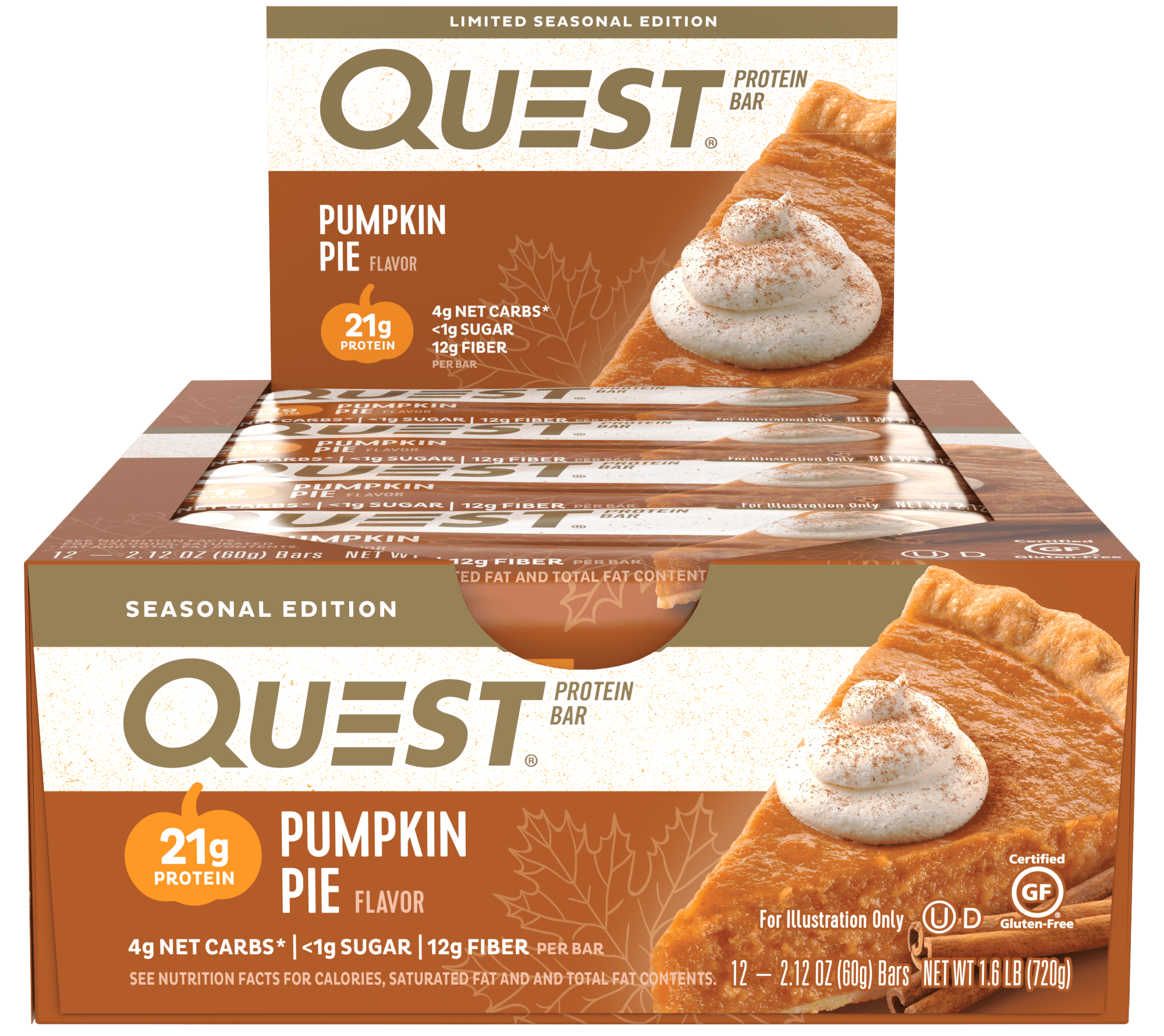 Quest Protein Bars Pumpkin Pie 12PK