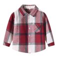 thumbnail image 2 of Fozruso Boys Long Sleeve Shirts with Pockets Plaid Pattern Casual Button Down Shirts Lightweight Summer Sizes 18-24 Months, 2 of 4