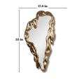 thumbnail image 5 of FFPEG Vintage Hand-Carved Golden Waves Mirror - 1940s Hollywood Glam - Classic Rectangular Wall Decor, 5 of 6
