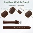 thumbnail image 3 of Uxcell Leather Watch Bands for Men and Women, 14mm Quick Release Watch Strap Replacement, Flat Thin Elegant Leather Watch Strap with Strap Tools, Drak Brown, 3 of 7