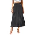 thumbnail image 2 of Homenesgenics Skirt for Women Plus Size Long Women'S Solid Color Business Casual High-Waisted Pleated Skirt Maxi Dress Gray L, 2 of 9