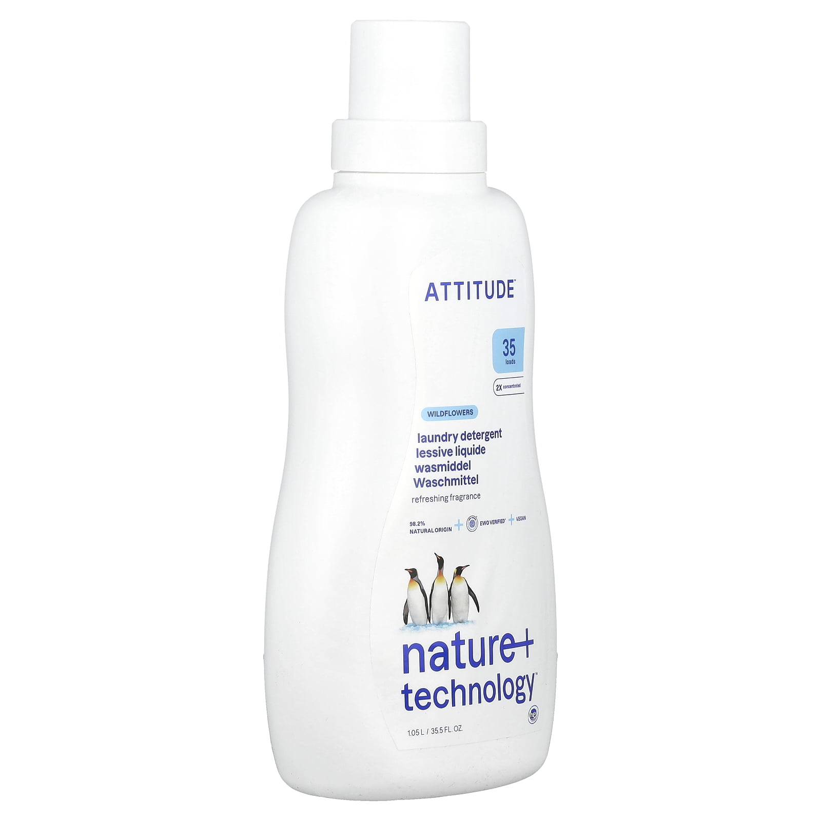 ATTITUDE Natural Liquid Laundry Detergent, Gentle Laundry Soap