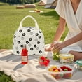 thumbnail image 3 of Inosoo Insulated Lunch Bags for Ladies & Women, Ivory Corduroy Material with Little Flowers – Perfect for School or Work, 3 of 13