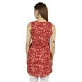 thumbnail image 5 of Moomaya Sleeveless Printed Cotton Tunic V-neck Summer Long Top Casual Blouse For Women, 5 of 6