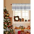 thumbnail image 3 of Blue Brown Aqua Striped Curtain Valance for Windows/Living Room/Kitchen/Bathroom/Café, Short Rod Pocket Tier Curtain Window Panel Modern Farmhouse Lines Simple Stripes Topper Curtain 54''x18'', 3 of 6