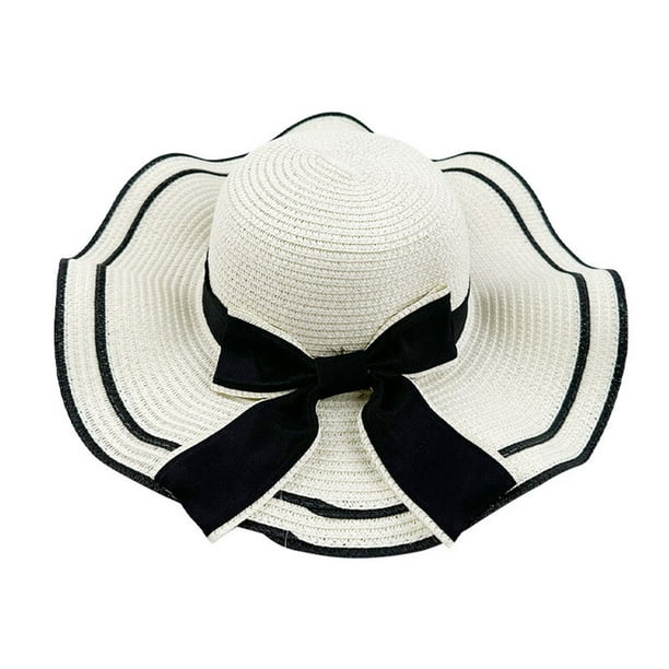 Sombreros de sol para mujer, sombrero de playa UPF 50+, sombrero de paja con ala ancha