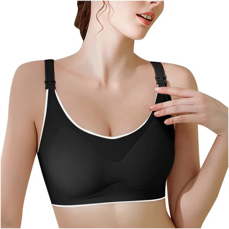 

Zedker Nursing Bras Nursing Bras For Breastfeeding Women s Breast Feeding Bra Everyday Gathered Rimless Bra Underwear Bras Clearance