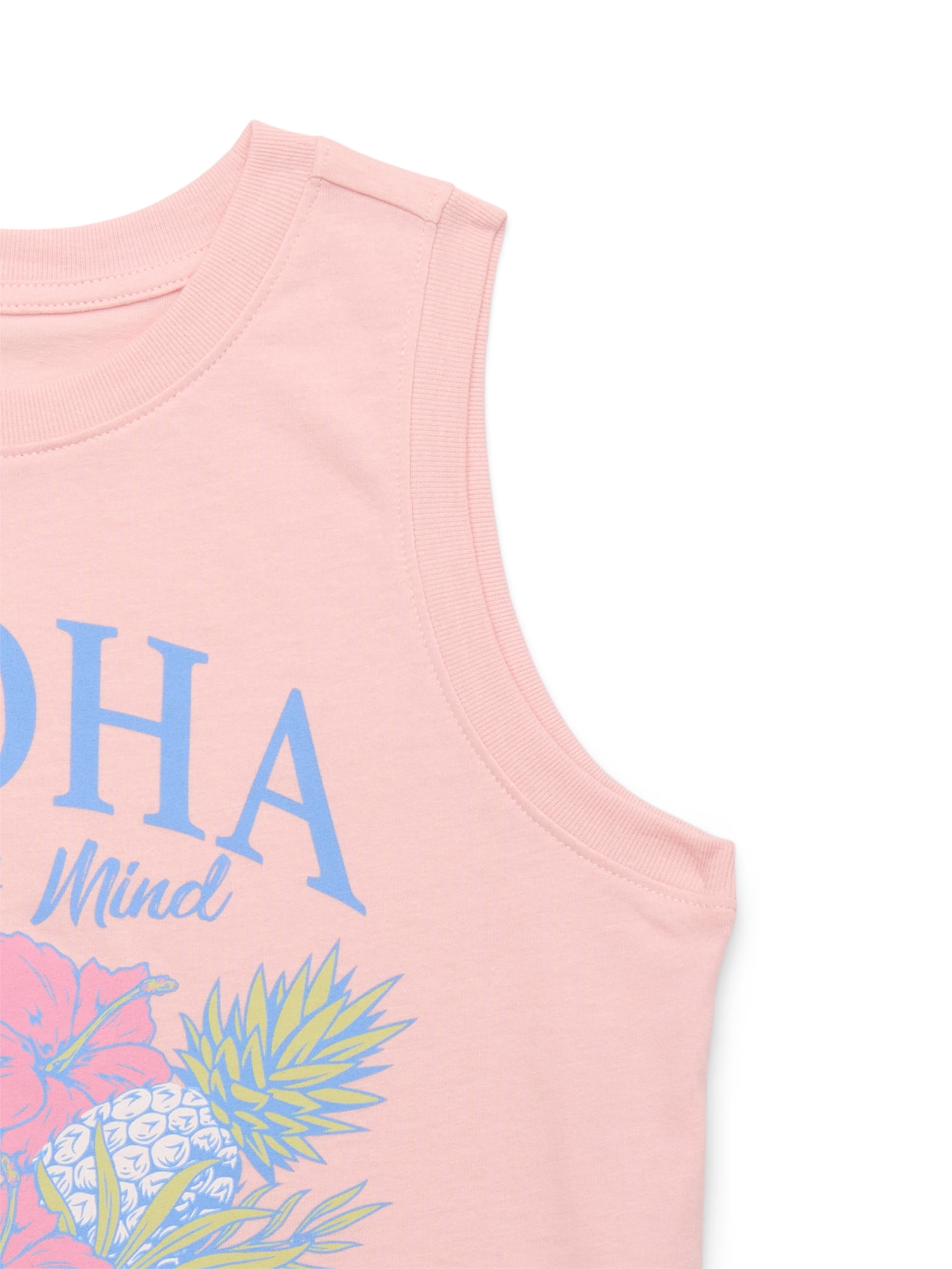 Wonder Nation Aloha State Of Mind, Girls Graphic Crew Neck Tank Top, Sizes 4-18 & Plus