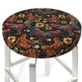 thumbnail image 3 of Fotbe Sunflower Rooster Stool Covers Round,Waterproof Round Bar Stool Covers Bar Chair Covers Washable Stool Cushion Slipcover for 12-14 Inch Chair-13 inch, 3 of 7