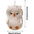 thumbnail image 4 of Owl Chenille Hand Towel White, Cute Animal Fast Drying Absorbent Soft Hanging Cloth for Bathroom Kitchen Decor, 4 of 6