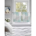 thumbnail image 4 of Aqua Grey Chrysanthemum Half Window Curtain 36 Inches Long, Farmhouse Botanical Floral Modern Window Treatment Curtain Drapes, Small Tier Curtains for Bathroom Over Sink, 27.5"x36", 2 Panels, 4 of 7