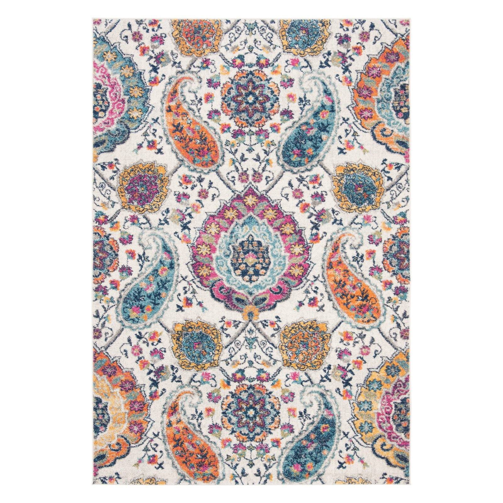 SAFAVIEH Madison Hope Floral Paisley Area Rug, Cream/Multi, 6'7" x 6'7" Square