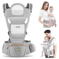 thumbnail image 1 of Safotad Portabebés con asiento para la cadera, portabebés ergonómico en posición M 6 en 1 para recién nacidos y niños pequeños, soporte para la cabeza y portabebés de malla transpirable, portabebés aj, 1 of 5