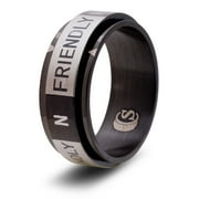 CritSuccess Attitude Dice Ring with 5 sided Die Spinner (Size 6 - Stainless Steel - Black)