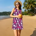 thumbnail image 3 of Fotbe Vintage Vinyl Record Vestido de Verano sin Mangas para Mujer – Vestido Midi Línea A, Estilo Camiseta Floral, Vestido Playero Casual y Fluido, 3 of 7