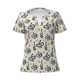 thumbnail image 2 of Uemuo Snake Drawing Women's Deep V-Neck Low Cut Tops - Casual Loose Fit with Stainless Steel Loop, Soft, Breathable, Perfect for Office, Travel, and Daily Wear-Small, 2 of 5