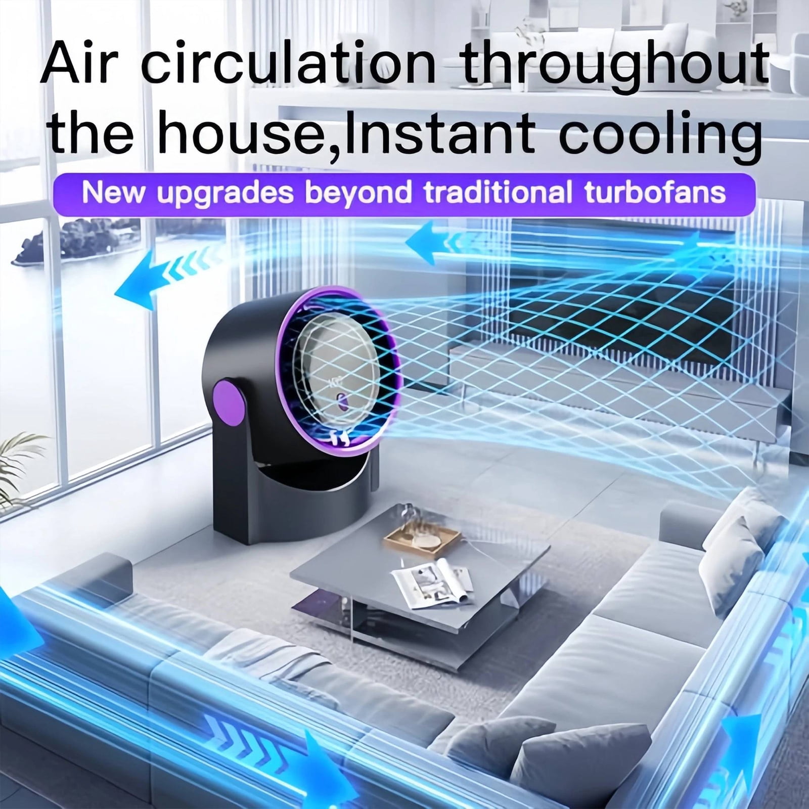 HAHUT Small Table Fans, 100 Speeds Digital Display Turbo Desk Fan with Rechargeable Battery, 1200mAh Portable Wall-Mounted Desk Fan for Office Bedroom Home Kitchen (Gray)