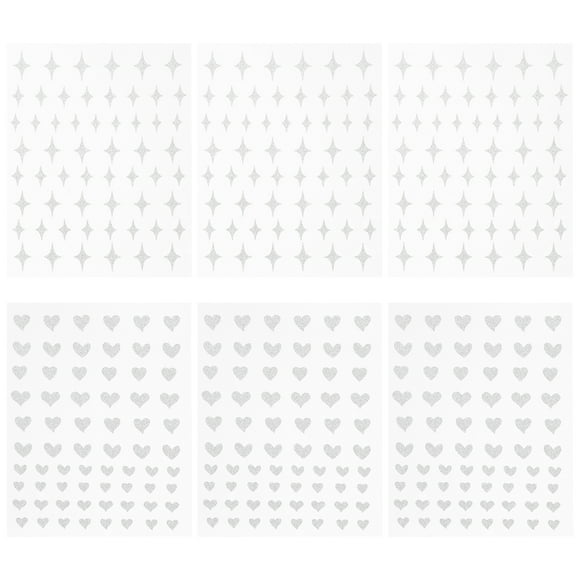 MasteelfCA 6 Sheets Nail Art Stickers Heart Star Nail Decals Manicure Tips for Women Girls