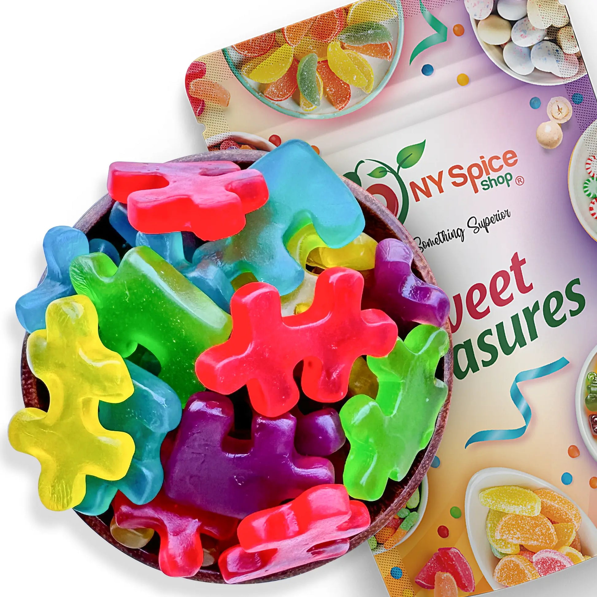 NY SPICE SHOP Gummy Puzzle Pieces - 1 Pound - 3D Puzzle Gummy Candy - Candy Puzzle for Families, Teens and Adults