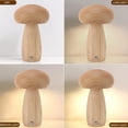 thumbnail image 3 of Haofy Birch Wood Mushroom Lamp with USB Rechargeable, Touch Control Dimmable Bedside Light for Home Decor, 3 of 8