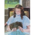 thumbnail image 2 of Cassatt, Mary 19x24 White Modern Wood Framed Museum Art Print Titled - Young Girl Reading 1908, 2 of 4