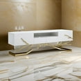 thumbnail image 6 of Benjara Mene 79 Inch TV Media Entertainment Console with Shelves, Gold Branch Base, 6 of 6