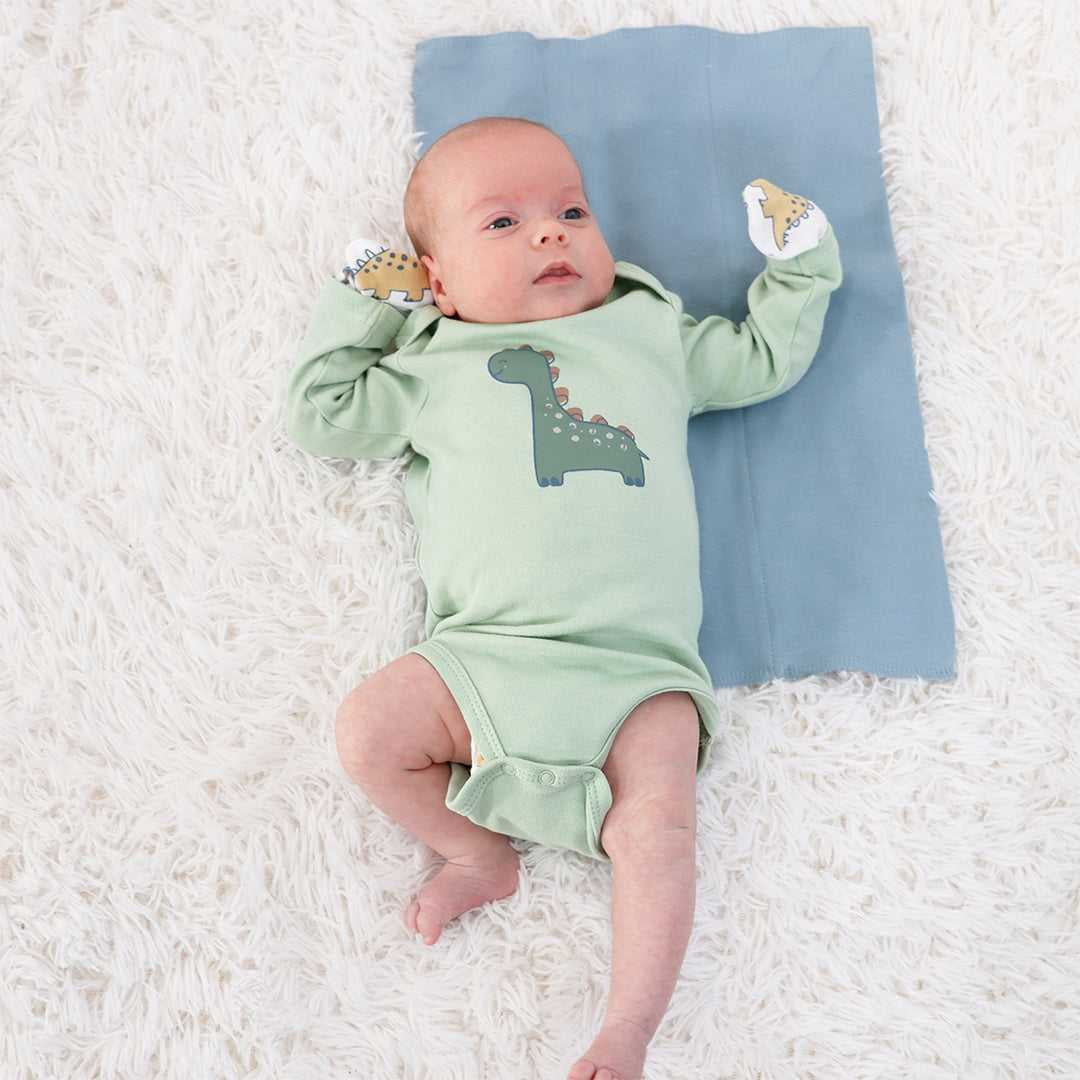 The Peanutshell Newborn Layette Gift Set for Baby Boys or Baby Girls, 23 Essential Pieces, Dino, 0-3 Months