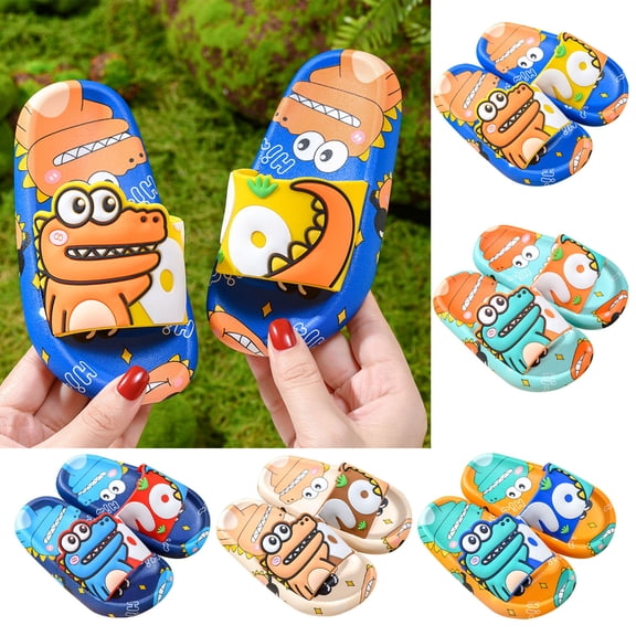 Little Girls Boys Anti-Slip Slippers Shoes for Infant Toddler Boys Cute Cartoon Slippers Soft Breathable Anti-Slip Bedroom Home Slippers 3-4 Years