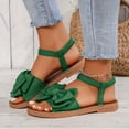 thumbnail image 4 of Rokment Womens Bow Flat Dress Sandals Beach Summer Comfortable Stylish Casual Bowknot Low Heel Open Toe Slingback Sandals for Vacation Walking G Size 7, 4 of 8