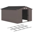 thumbnail image 1 of Outsunny 9' x 10.6' Garden Storage Shed w/ Steel Foundation Kit, Brown, 1 of 10