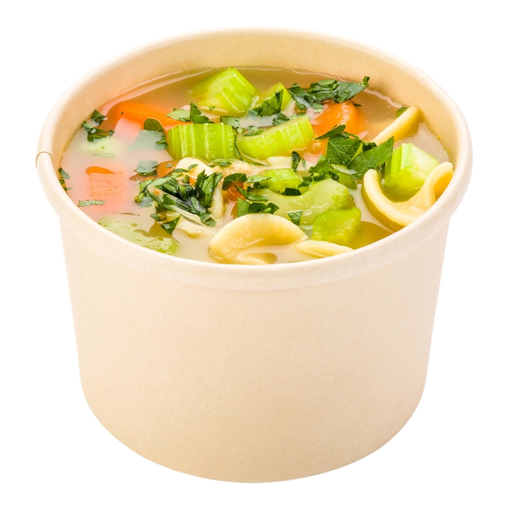 Paper TakeOut Soup Cups Round Kraft 8oz. Small 200 Count Box