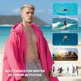 thumbnail image 5 of Lobmouse Swim Parka for Adult and Kids,Unisex Fleece Lined Hooded Swim Jacket,Waterproof Windproof Versatile Warm Coat Oversized Bat Wing Changing Poncho for Surfing Swimming, 5 of 11