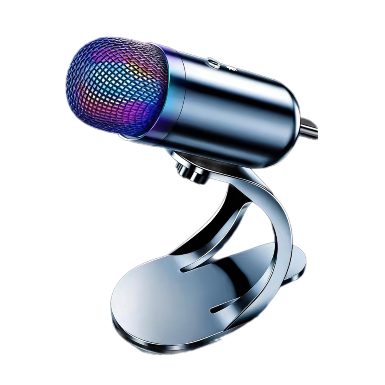 LeeQinersw Noise Cancellation USB Mic Compact USB Microphone for Phone Streaming Gaming with RBG Lights